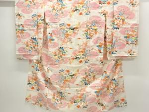 アンティーク　草花模様単衣長襦袢